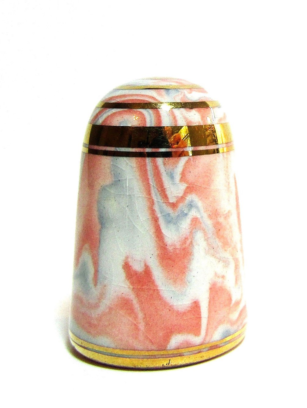 TONY BOUCHET VINTAGE MARBLED AGATEWARE THIMBLE