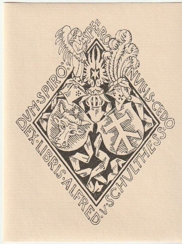 Anonym: Heraldisches Exlibris FÃ¼R Alfred V. Schulthess