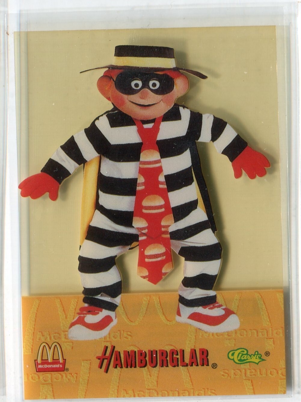 Ameri VINTAGE - mcafe 1996 Classic McDonald's Hamburglar Clear Acetate Insert #MC1