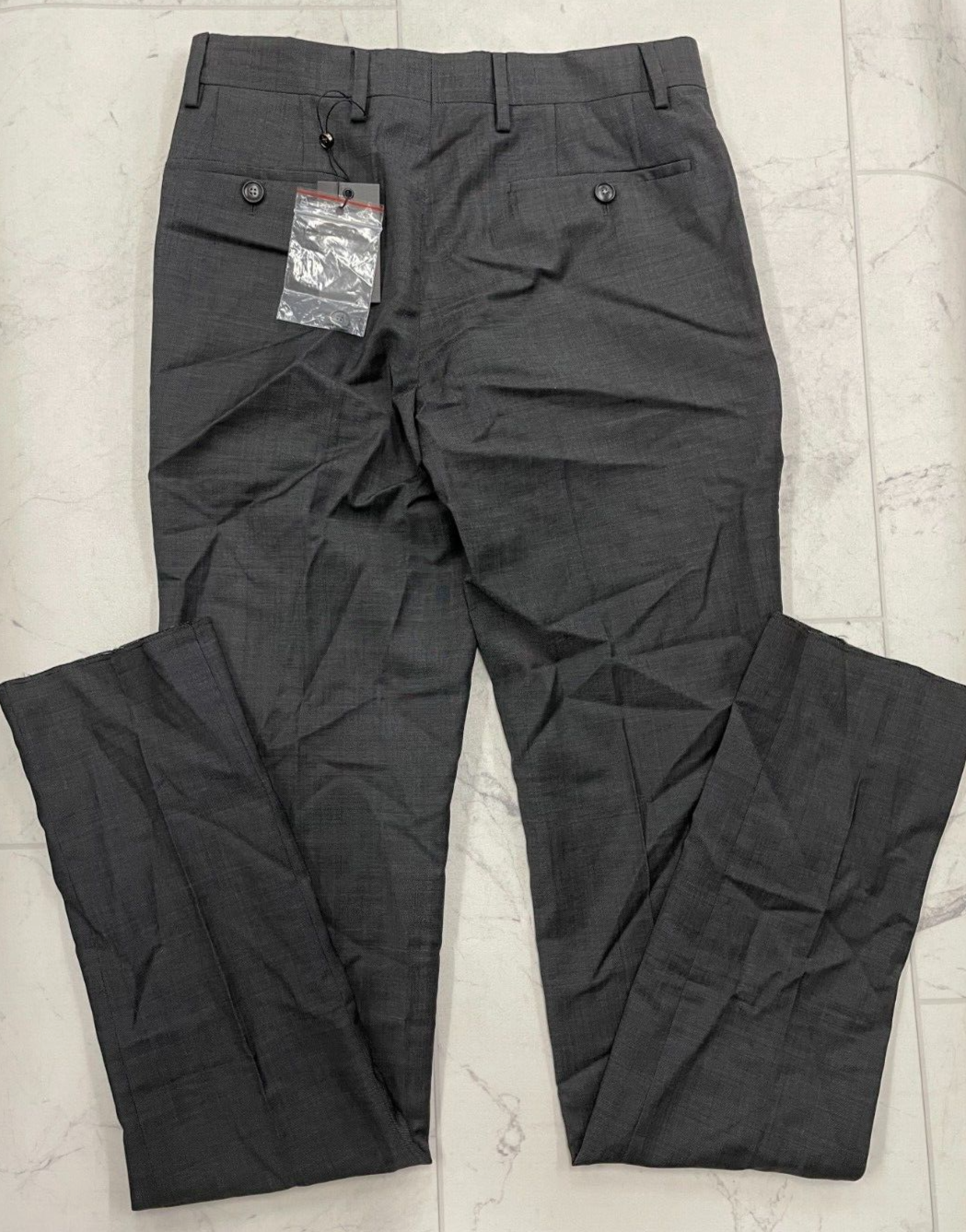 Pre-owned John Varvatos $498  Austin Dress Pants In Dark Grey Size:44 (jvd835) (a) In Gray