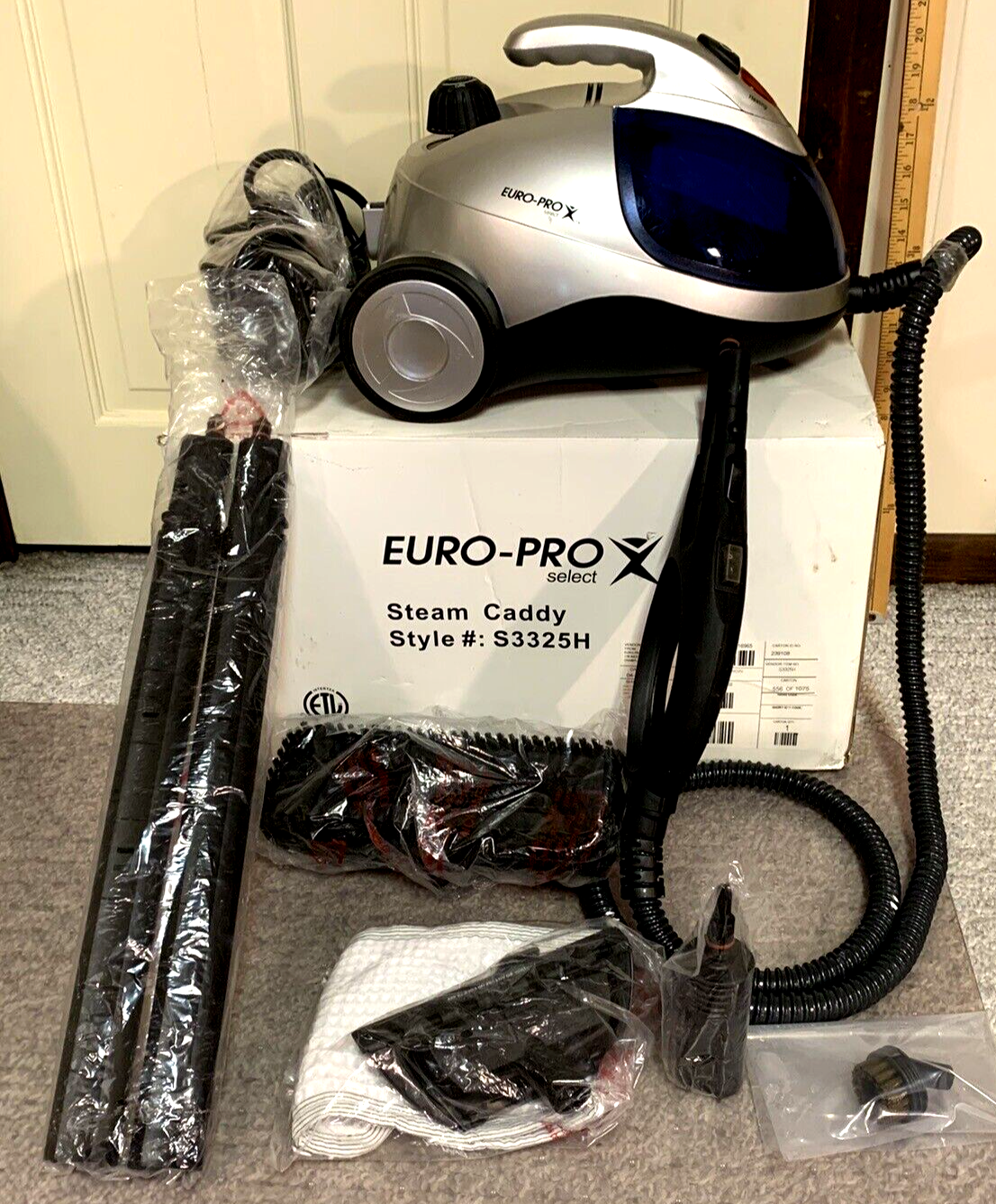 Euro Pro X Ultra Steam Blaster Model S3325H w/ Accessories Used Once Works!