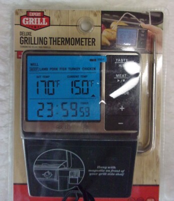 Expert Grill Deluxe Digital BBQ Grilling Meat Thermometer New In Box
