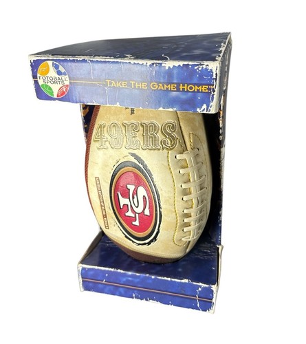 希少　箱付　ビンテージ　貯金箱　NFL 49ers 他2チーム Glass Block Bank - SAN FRANCISCO 49er Football Glass Block
