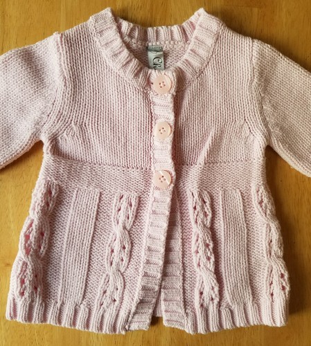 Baby Girls Clothes, Light Pink Cardigan Sweater, Size 12 Months, Cherokee brand
