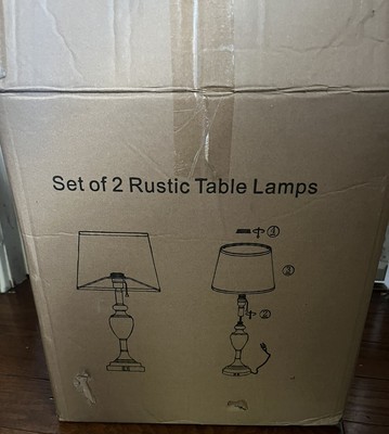 Set of 2 Rustic Table Lamps