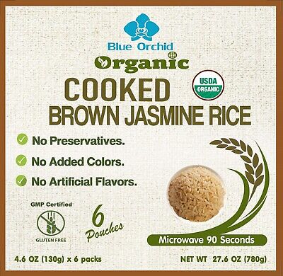 Organic Brown Jasmine Microwave Rice Microwavable Ready to Eat Thai Food