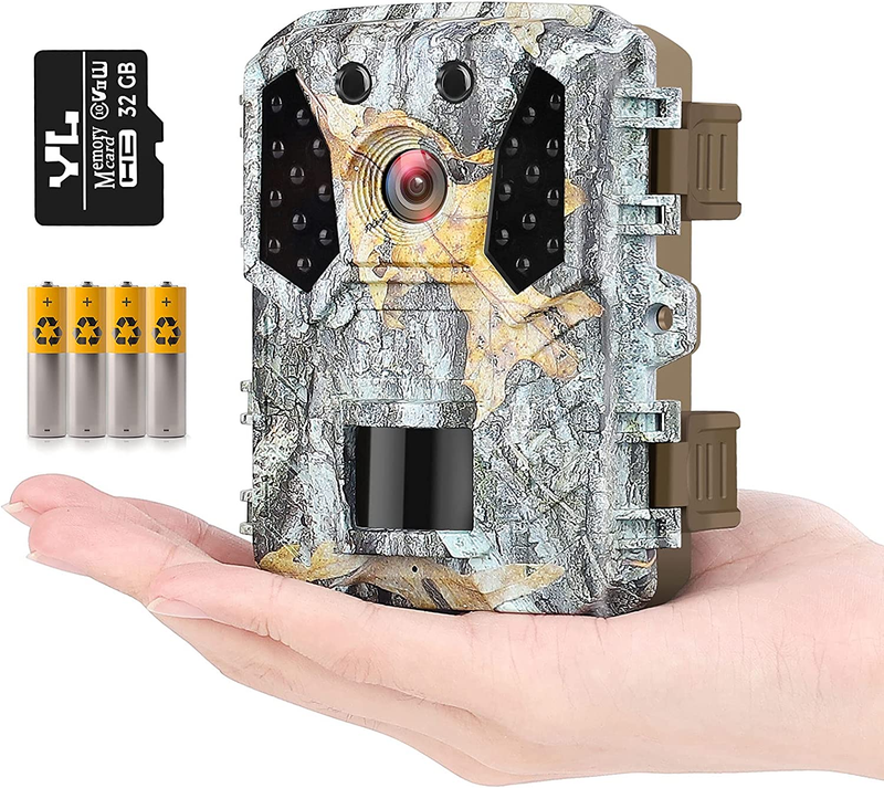 Trail Camera 20MP 1080P，Free 32G Micro SD Card and 4AA Batteries,120°Wide-Angle