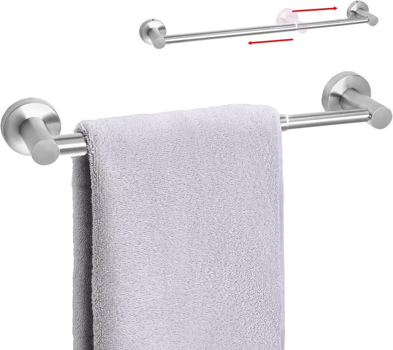 Adjustable Towel Bar 2 Pack, HOMOTEK Bathroom Towel Holders, Towel Rod Size From 12 Inch To 22 Inch Single Towel Racks Wall Mount Towel Rail Hanger Towel Hook - View #8