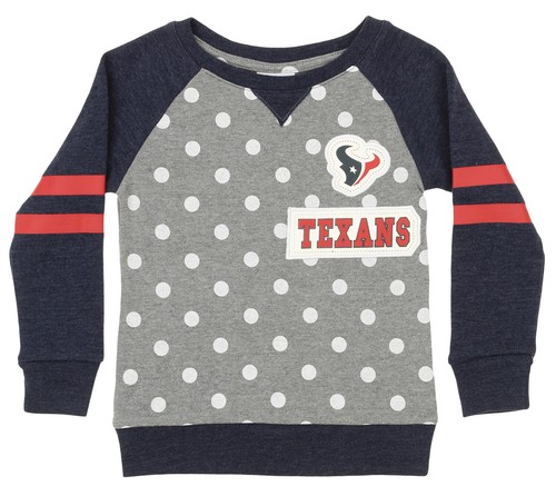 Верхняя одежда NFL Little Girls Houston Texans с логотипом в горошек и круглым вырезом с длинными рукавами