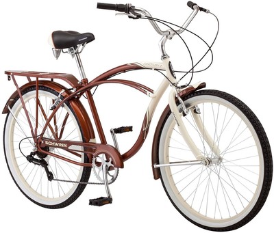 Schwinn Men's Sanctuary 7-Speed Cruiser Bicycle (26-Inch Wheels), Cream/Coppe...