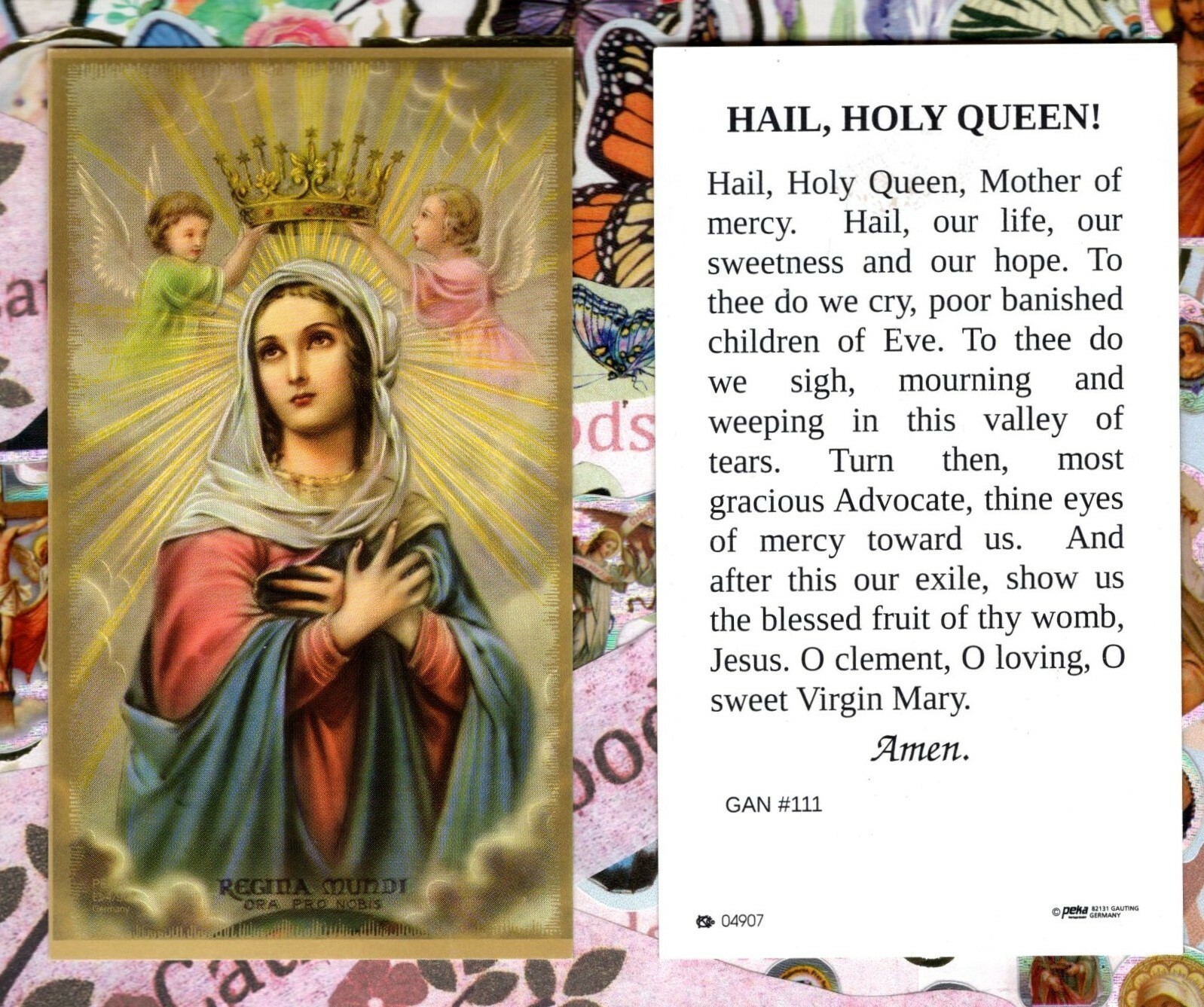Hail Holy Queen Prayer - Paperstock Holy Card GAN111 | eBay for Free Printable Hail Holy Queen Prayer