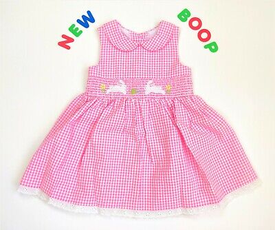 Toddler Kids Girls Clothes 5 - 6X NWT GoodLad Pink Rabbit Easter Dress