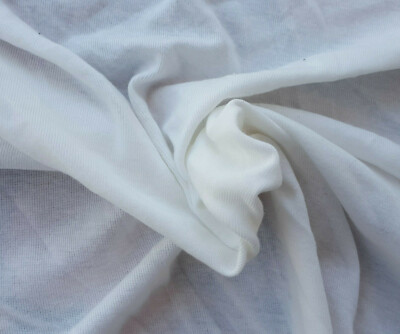 Off White 100% Organic Cotton 1x1 Rib Knit Fabric by the Yard 3/16