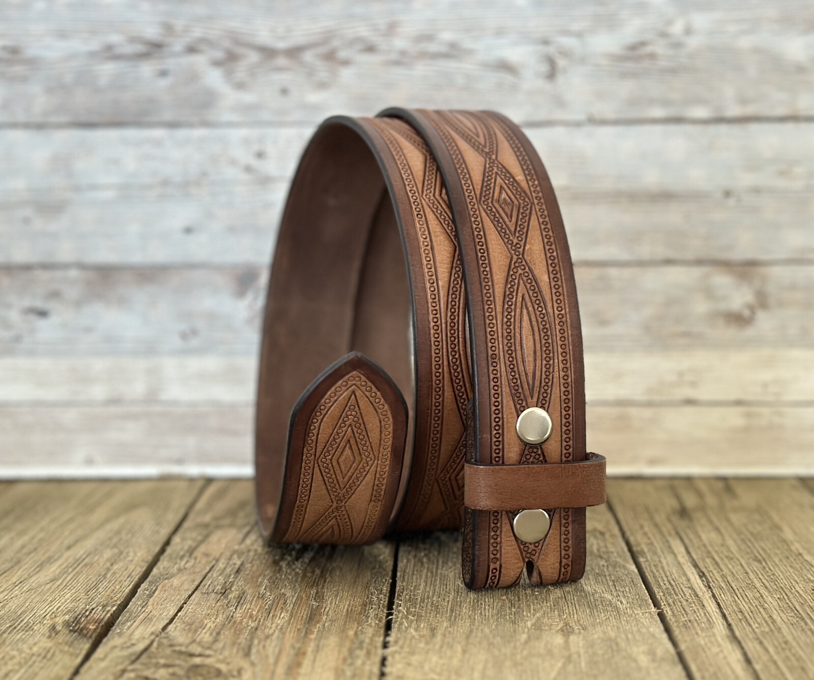 Western Belt Handmade Strap Men's Full Grain Leather No Buckle Cowboy Rodeo Belt