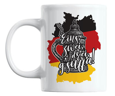 Eins Zwei Drei G'suffa, German Stein & Flag Coffee & Tea Mug
