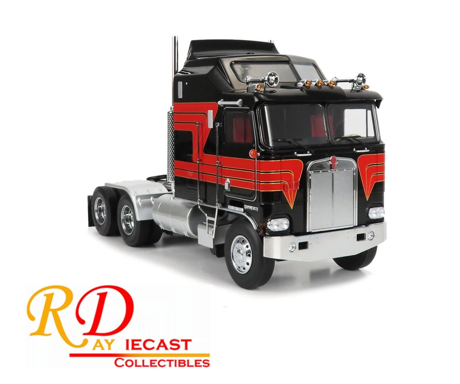 ROAD KINGS 1976 KENWORTH K100 AERODYNE BLACK WITH RED 1:18 ROAD KINGS 1976 KENWORTH K100 AERODYNE BLACK WITH RED 1:18