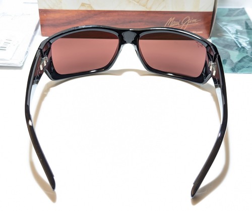 Pre-owned Maui Jim Wassup Black Sport Wrap / Maui Rose Polarized Lens Sunglass R123-02 In Pink