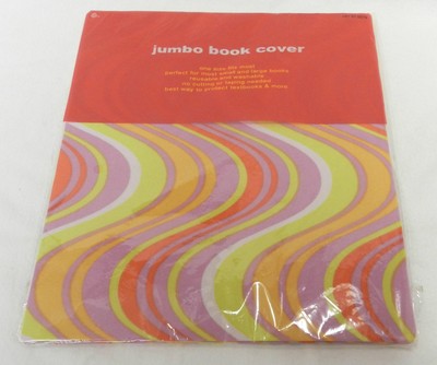 Bright 70's Hippy Retro Jumbo Stretchable Reusable Text Book Binder Cover New