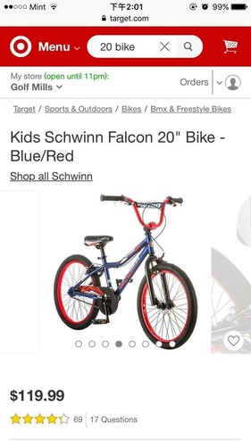Kids Schwinn Falcon 20" Bike, Brand New