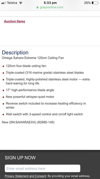 Omega Ceiling Fans X New In Box Air Conditioning Heating