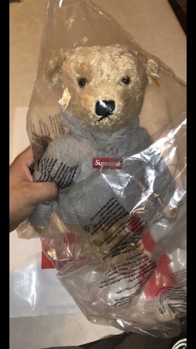 Supreme Steiff Teddy Bear BOX LOGO HEATHER GRAY 2x