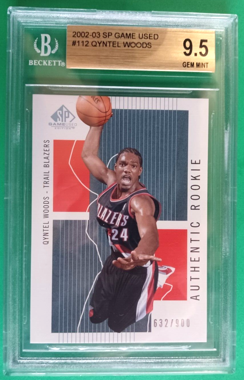 2002-03 SP GAME USED QYNTEL WOODS #112 RC #/900 BGS 9.5 GEM