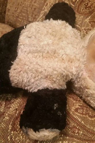 Vintage Plush Rubber Face Panda Bear Stuffed Black White 11