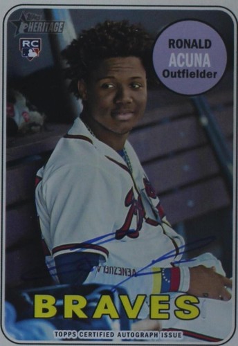 【psa10】2018 topps heritage acuna jr　ルーキー Ronald Acuna Jr 2018 Topps Heritage Autographed Rookie RC