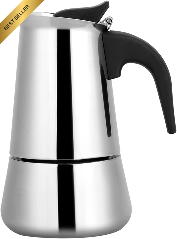 100ml Stainless Steel Moka Pot Stovetop Espresso Maker Portable