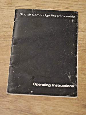 Sinclair Cambridge Programmable Operating Instructions Library Booklet 1977.