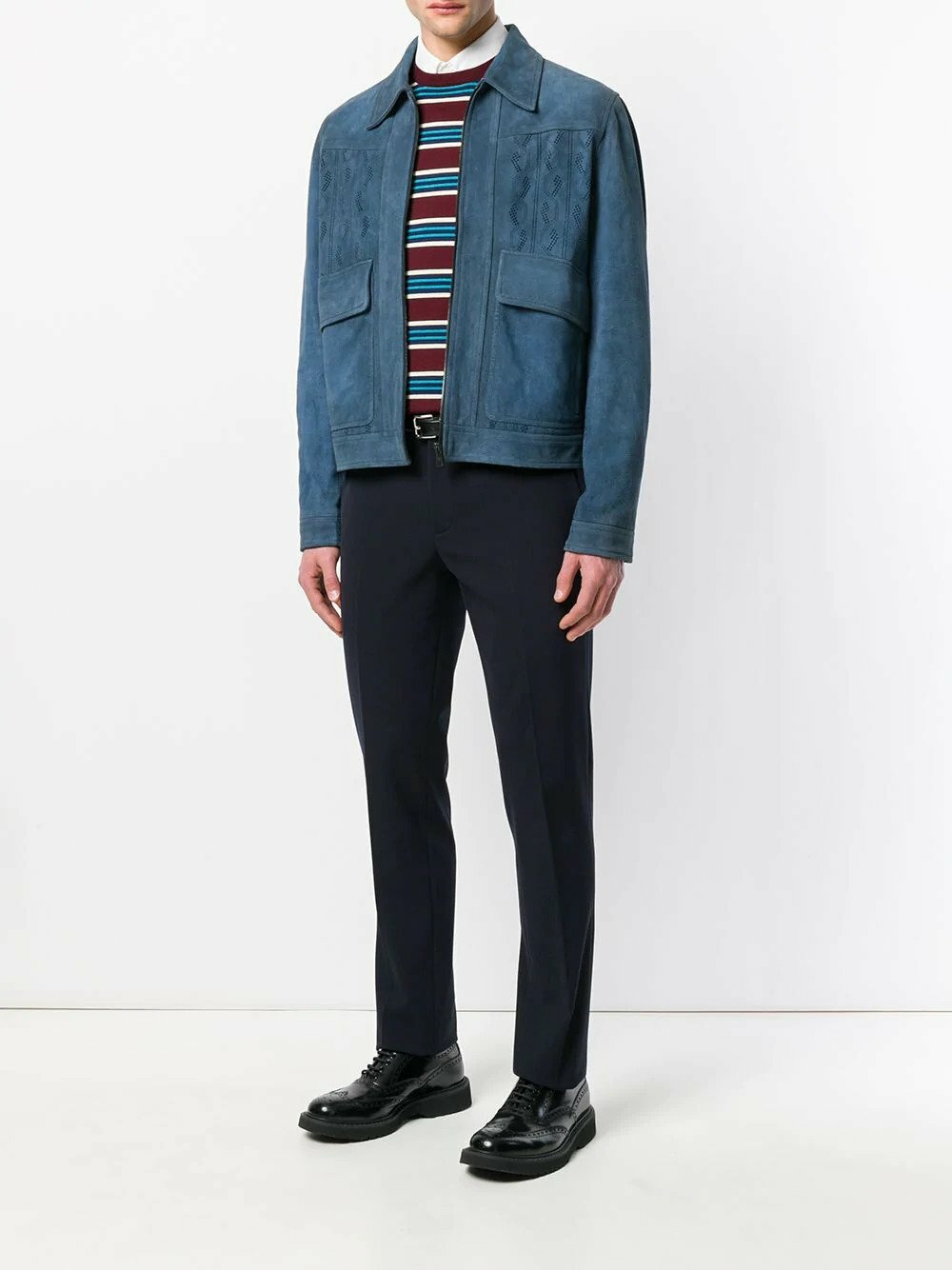 レザージャケット・コート PRADA SUEDE BOMBER JACKET Prada Suede Bomber Jacket | Black | FARFETCH