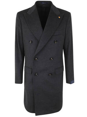 Pre-owned Sartoria Latorre Enzo Double Breasted Coat In Gray