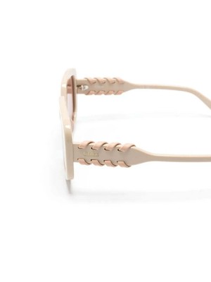 Pre-owned Chloé Chloe Ch0210s-003 Ivory-ivory Sunglasses In Red