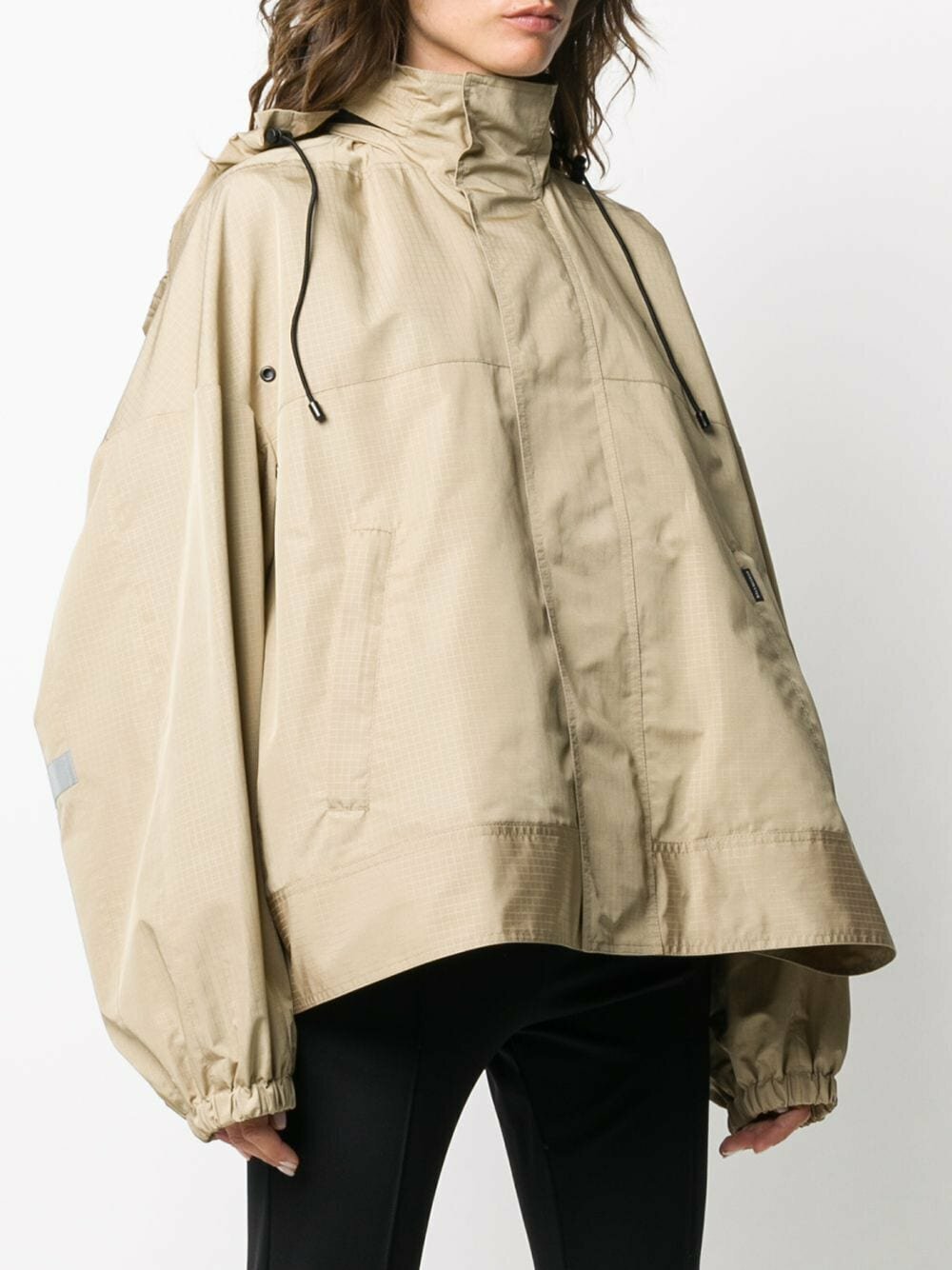 BALENCIAGA Upside Down Windbreaker Jacket in Sand Beige Size BALENCIAGA Upside Down Windbreaker Jacket in Sand Beige Size