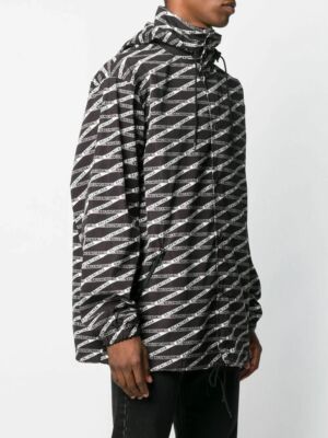 $1950 Balenciaga AUTH Logo Monogram M Hooded Rain Shell