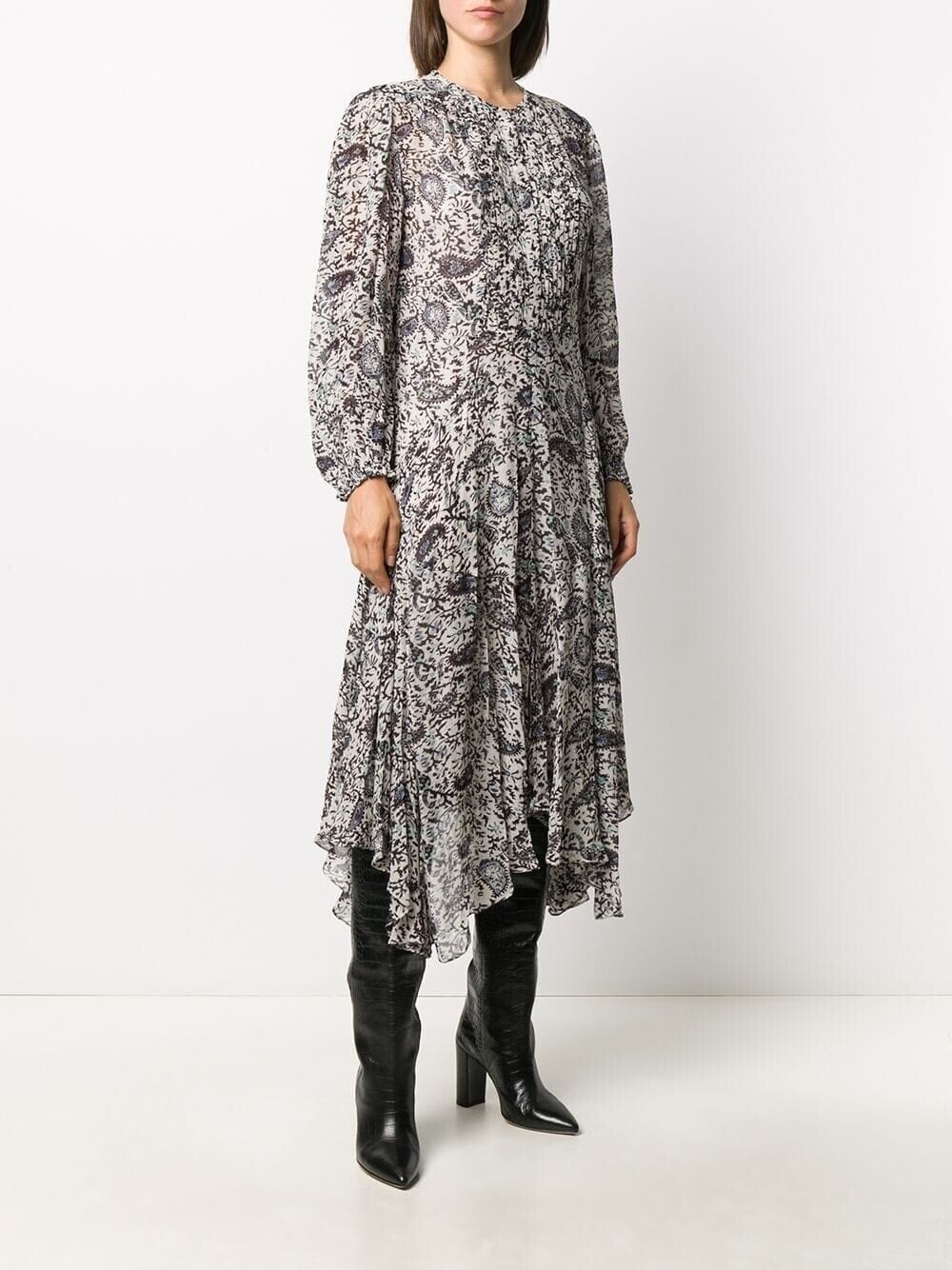 ISABEL MARANT ÉTOILE Lizete Floral Chiffon Midi Dress Net-A ISABEL MARANT ÉTOILE Lizete Floral Chiffon Midi Dress Net-A