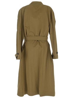 Pre-owned Bottega Veneta Nylon Trench Coat 46 It In Militare