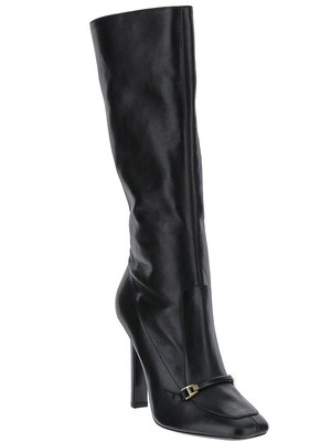 Pre-owned Saint Laurent Camden Boots In Shiny Grained Leather In Nero