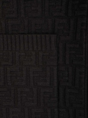Pre-owned Fendi Oversized V-neck Ff Motif Cardigan In Black