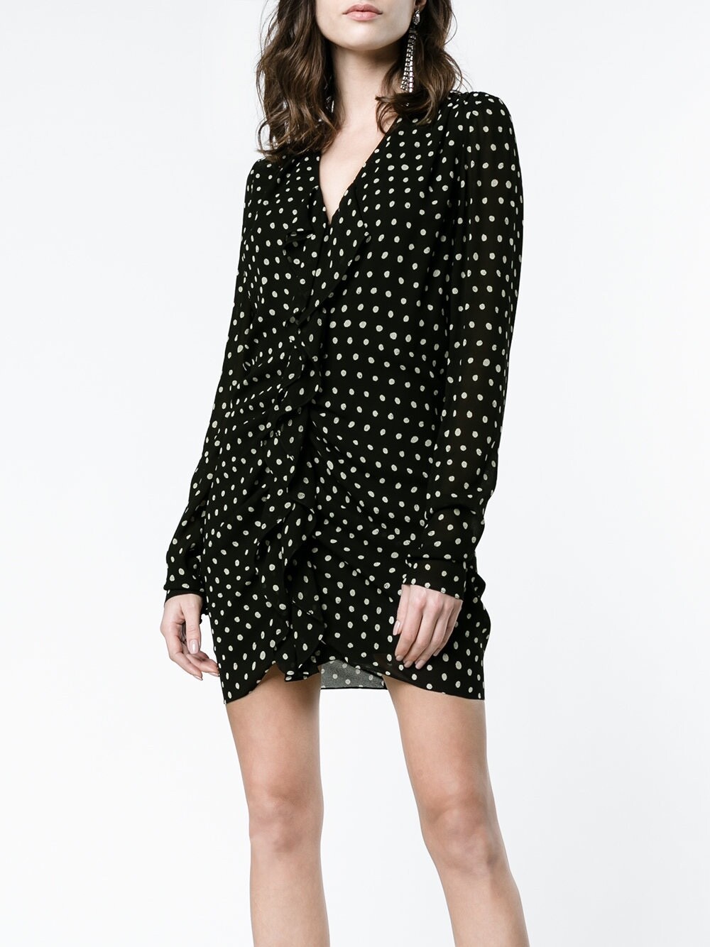 【関税&送料込】Saint Laurent Black Crepe Mini Dress Embellished open-back minidress in black - Saint Laurent
