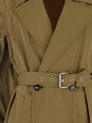Pre-owned Bottega Veneta Nylon Trench Coat 46 It In Militare