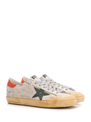 Pre-owned Golden Goose Super-star Sneakers 42 It In White/tobacco/green/orange