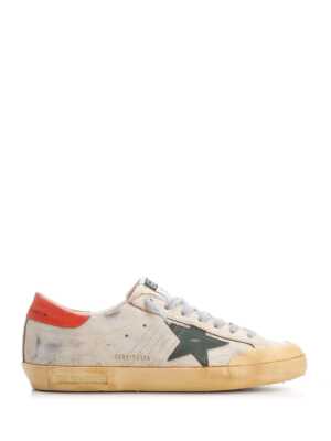 Pre-owned Golden Goose Super-star Sneakers 42 It In White/tobacco/green/orange