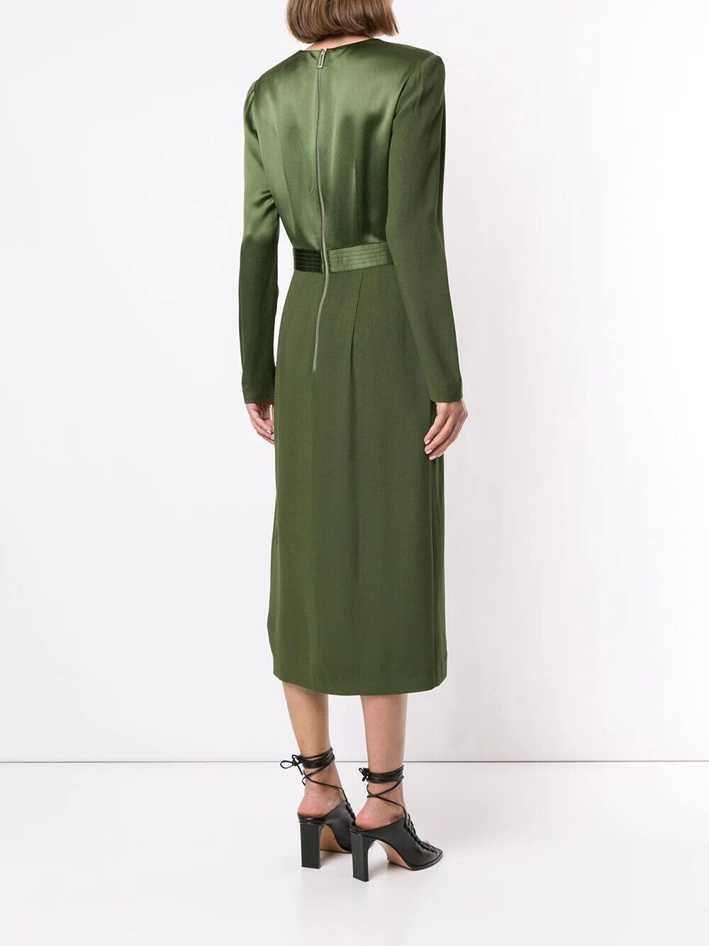 Pre-owned Dion Lee Pivot Drape Long Sleeve Dress Us 0 2 4 8 10 Rv$850 In Green