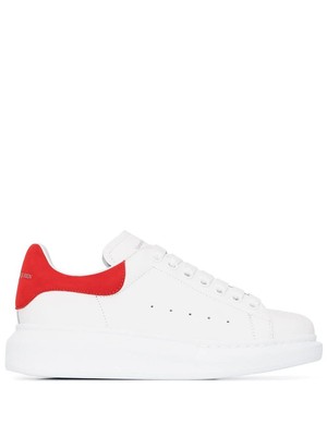 Pre-owned Alexander Mcqueen White Oversize Sneakers With Red Suede Spoiler 40 It