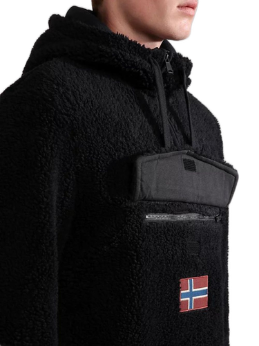 Pre-owned Napapijri Sweatshirt  Hoodie Man Polyester Black