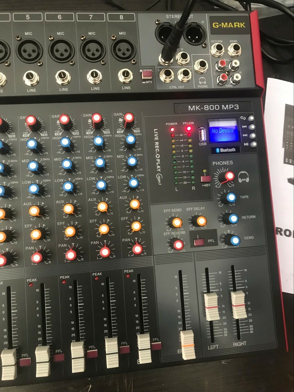 G-MARK MK800MP3 Professional Stage 8 Channel Audio Mixer Console with ...