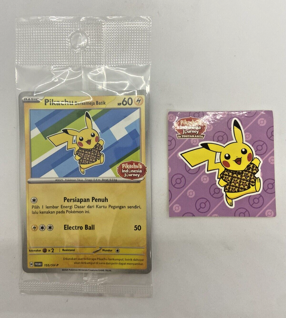 Special Pokemon TCG Indonesia Pikachu Berkemeja Batik 155/SV-P