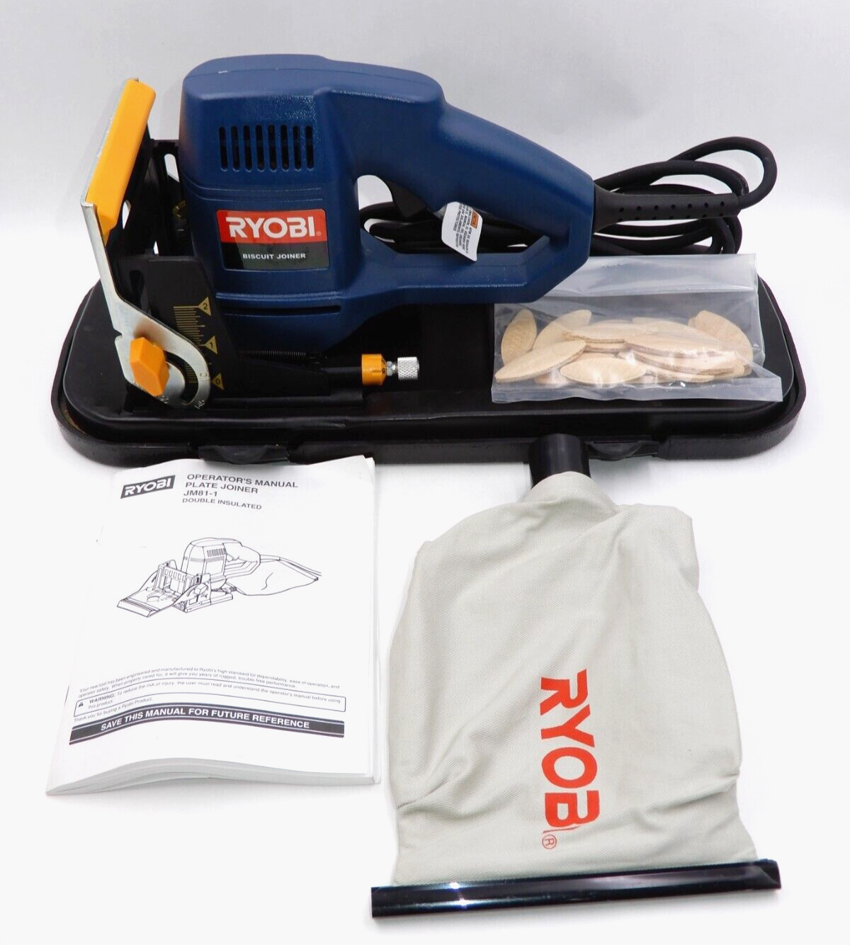 NEW RYOBI BISCUIT JOINER POWER TOOL MODEL JM81 1 WITH CARRYING