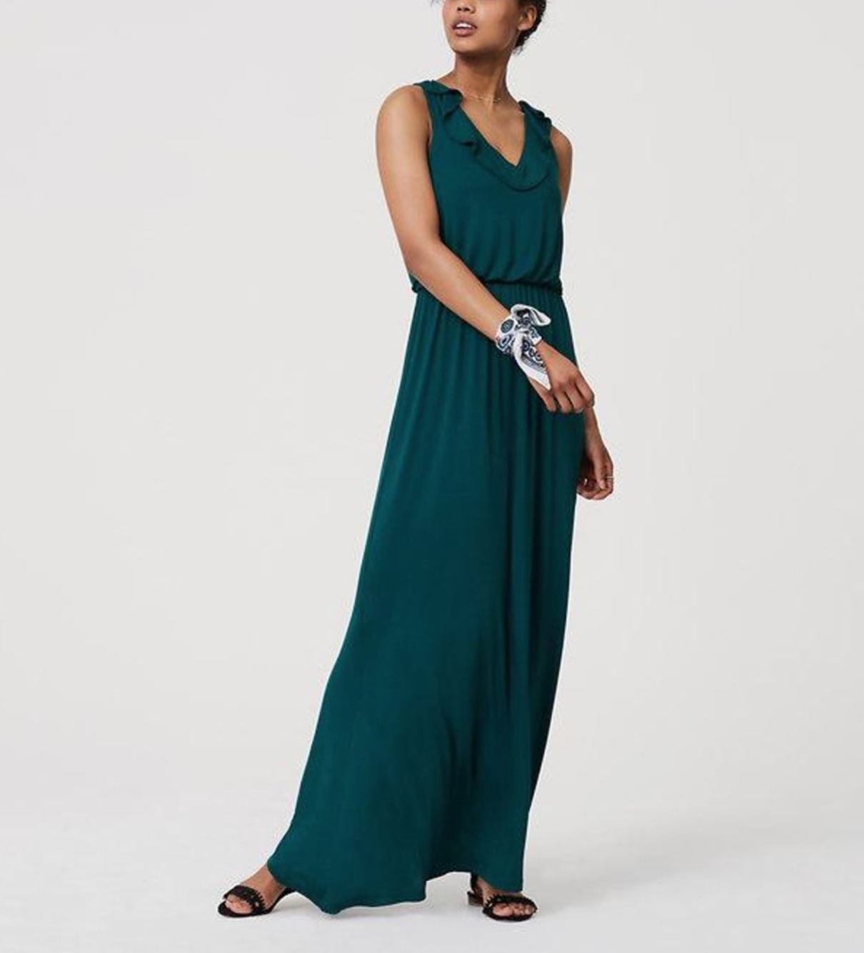 Green sleeveless 2025 maxi dress